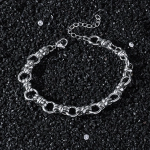 Vintage Industrial Stainless Steel Splicing Chain Bracelet For Men Women Hip Hop Geometric Circle Link Bracelet Jewelry