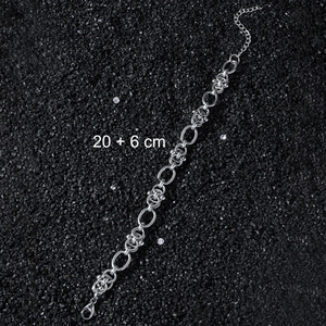 Vintage stainless steel beaded curb chain bracelet with lobster clasp for men and women