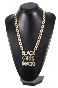 Hip Hop Black Girls Rock Buchstabe Anhänger Halskette Für Damen Grobe Goldkette Strass Eingelegt Statement Rock Schmuck Geschenk