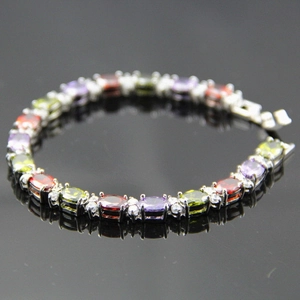 Fashion Korean Style Alloy Zirconia Bracelet Luxury Sweet Colorful Zircon Inlaid Chain Bracelet For Women Jewelry Gift