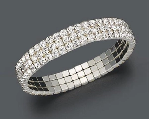 Luxury Alloy Rhinestone Faux Artificial Pearl Multi Layer Elastic Bracelet Bangle For Women Fashion Wedding Party Jewelry Accessory