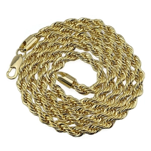 Collier Chaîne de Corde en Alliage Hip Hop Chaîne Torsadée Électroplaquée Or Argent Bijoux de Mode Hommes Femmes Accessoire Fête