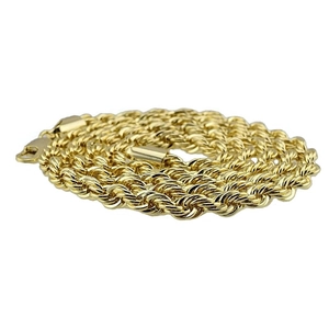 Collier chaîne corde dorée de 5mm avec tissage en spirale et fermoir mousqueton sécurisé