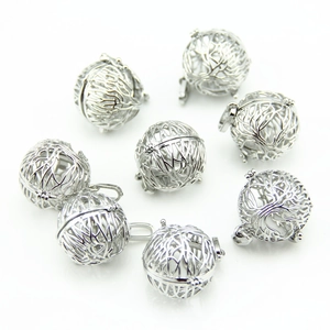 Alloy Locket Hollow Sphere Pendant Openable Aromatherapy Cage Charm For DIY Jewelry Making Silver Tone Pendant Accessories
