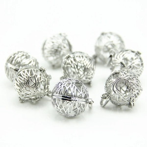 DIY hollow tree pattern locket pendant charms for jewelry making in silver finish
