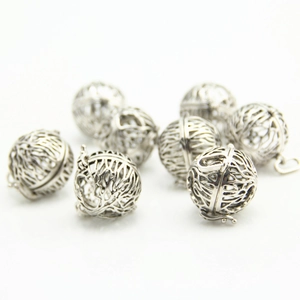 Antique silver hollow sphere locket pendant for essential oil diffuser DIY jewelry