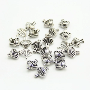 Vintage Antique Silver Alloy Hollow Out Fan Locket Pendant Openable Essential Oil Diffuser DIY Jewelry Making Accessory