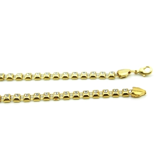 Elegant gold iced out chain necklace with sparkling rhinestones and lobster clasp closure