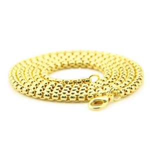 Elegant golden alloy box chain necklace for men and women with a secure lobster clasp