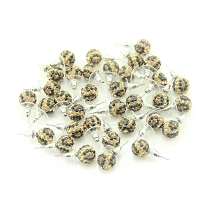 Fashion Korean Style Polymer Clay Rhinestone Ball Stud Earrings For Women Sweet Candy Color Inlaid Ball Jewelry Accessories