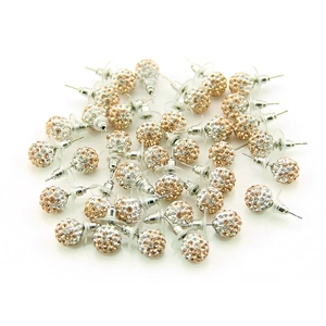 Sparkling crystal ball stud earrings set in candy colors with multi-color rhinestones