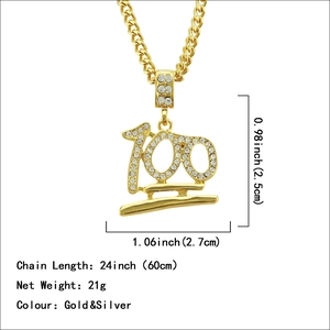 Collana hip hop oro da uomo con ciondolo 100 ghiacciato e specifiche dimensionali