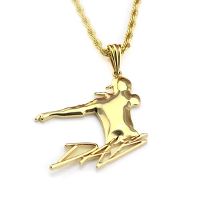 Hip hop gouden DAB hanger ketting voor heren met klassieke gedraaide touwketting stijl