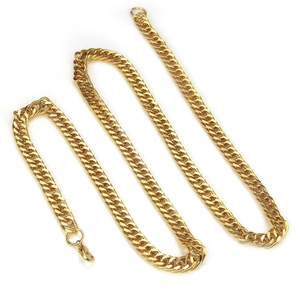 Collana a catena cubana spessa placcata in oro 14K con chiusura a moschettone da uomo