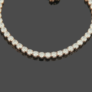 Elegant rose gold tennis bracelet with micro-pave 4mm round zircons for women