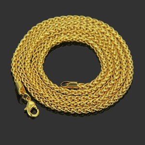 Collier pour Hommes Hip Hop Chaîne Queue de Renard Mode Fer Électroplaqué Chaîne de Blé pour Fête en Boîte de Nuit Bijoux Cadeau Or Argent