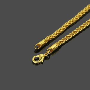 Collier chaîne queue de renard plaqué or 18 carats pour homme avec fermoir mousqueton