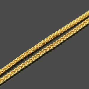 Collier chaîne queue de renard plaqué or 18 carats avec texture tissée pour hommes