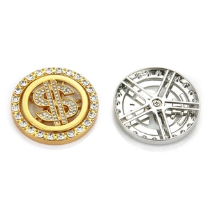 Accessoires rotatifs signe dollar avec strass en or et argent pour bijoux personnalisés