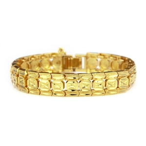 Hip Hop Watch Band Style Rhinestone Alloy Bracelet For Men Women Punk Geometric Rhombus Pattern Gold Silver Jewelry