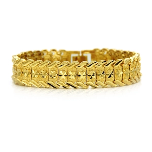 Bracciale Hip Hop da Uomo in Lega con Strass Completi Stile Orologio Bracciale a Catena Color Oro Gioielli di Moda Geometrici