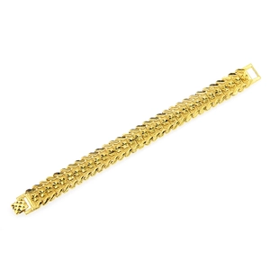 Bracciale hip hop da uomo placcato oro 18 carati con cinturino a orologio e stelle
