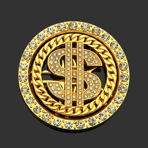 Golden hip hop spinning dollar sign phone accessory with luxury diamond encrusted details