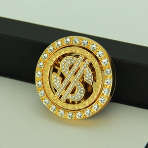Sparkling gold dollar sign DIY accessory with clear rhinestones for phone cases