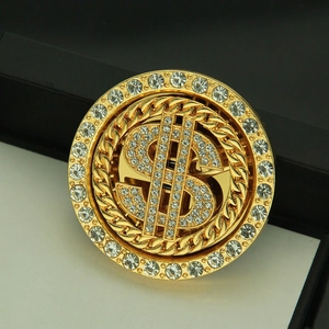 Golden spinning dollar sign rhinestone accessory for DIY phone cases and jewelry