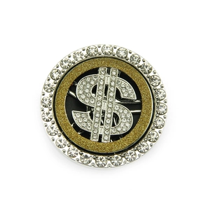 Rotating crystal US dollar sign accessory with rhinestones for DIY phone cases