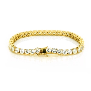 Men Hip Hop Copper Zirconia Tennis Bracelet Necklace Iced Out Gold Silver Plated Chain Jewelry Gift
