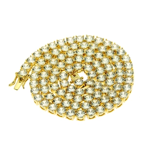 Luxury Men's Hip Hop Copper Tennis Chain Necklace Micro Pave Zirconia Stone Single Row CZ Jewelry Accessories