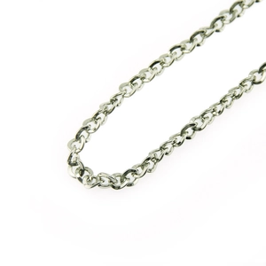 Punk style silver metal trouser chain with polished oval links for hip hop fashion
