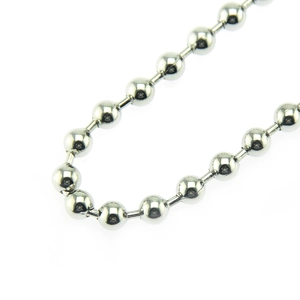 Men's silver punk ball chain belt for hip hop trousers featuring polished metallic beads