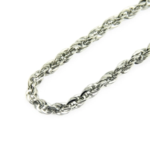 Mens vintage punk multilayer silver bead chain with polished hip hop rope design