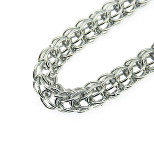 Silver metal pants chain with hollow layered link design for unisex streetwear fashion