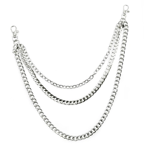 Punk Hip Hop Multi Layer Metal Waist Chain Silver Triple Layer Pants Chain For Men Women Jeans Jewelry Accessory