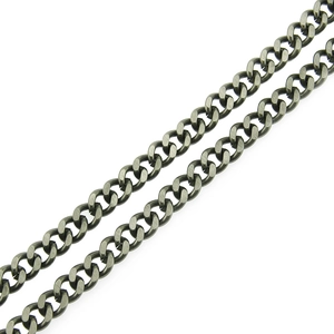 Mens punk double layer gunmetal cuban chain trousers waist belt accessories