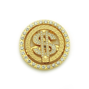 Accessoires de Coque de Téléphone DIY Signe Dollar Rotatif Pendentif en Alliage Strass Support de Téléphone Hip Hop Or Argent