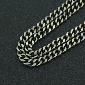 Men's double layer punk waist chain with vintage silver cuban link style for pants