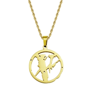 Hip-Hop Goldkette für Herren mit hohlem V-Logo-Anhänger und eleganter Kordelkette