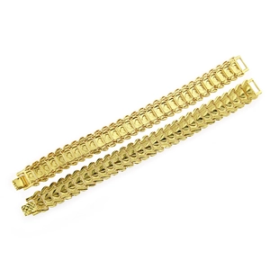 Bracelets hip-hop dorés pour hommes avec maillons en cœur et fermoir à rabat
