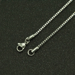 Collier chaîne vénitienne en acier inoxydable poli pour homme et femme avec fermoir