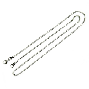 Collier chaîne vénitienne en acier inoxydable argenté pour hommes et femmes avec fermoir