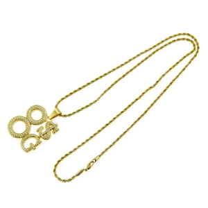 Herren Hip Hop Goldkette mit GOLF-Anhänger, eisigen Kristallen und dicker Seilkette