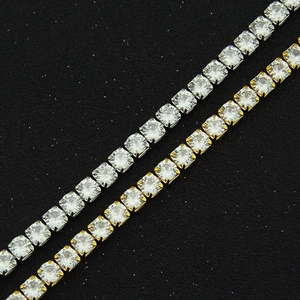 Bracelets tennis classiques en or et argent avec zircons carrés pour hommes et femmes