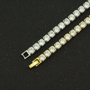 Bracelets tennis classiques avec zircons ronds et finitions plaquées or et argent