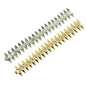 Bracelets hip-hop à pointes avec diamants en or et argent pour hommes