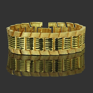 Men's Punk Hip Hop Metal Link Bracelet Brushed Texture Gold Silver Electroplated Alloy Wristband Streetwear Fashion Jewelry Gift