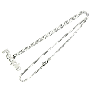Collier hip-hop en acier titane argenté avec un pendentif en lettres people
